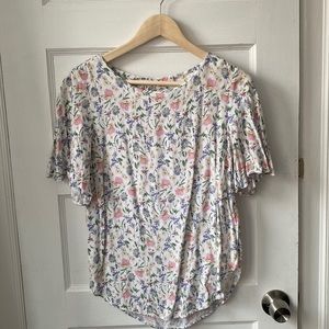 H&M Floral Short Sleeve Blouse